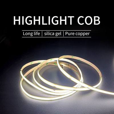 নমনীয় ডিমেবল COB LED স্ট্রিপ 120 ডিগ্রি আউটডোর ওয়াটারপ্রুফ COB LED স্ট্রিপ