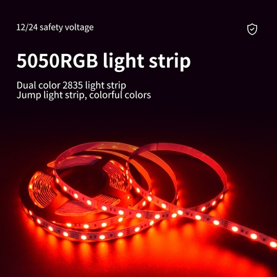 জলরোধী 5050 SMD RGB LED স্ট্রিপ লাইট 12V লো ভোল্টেজ ডাবল PCB