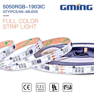 রিমোট কন্ট্রোল 5050RGB 1903IC Dimmable SMD LED স্ট্রিপ 9.6W
